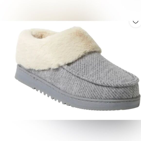 Dearfoams Women's Memory Foam Insole Indoor/Outdoor Slippers Grey - Picture 4 of 8